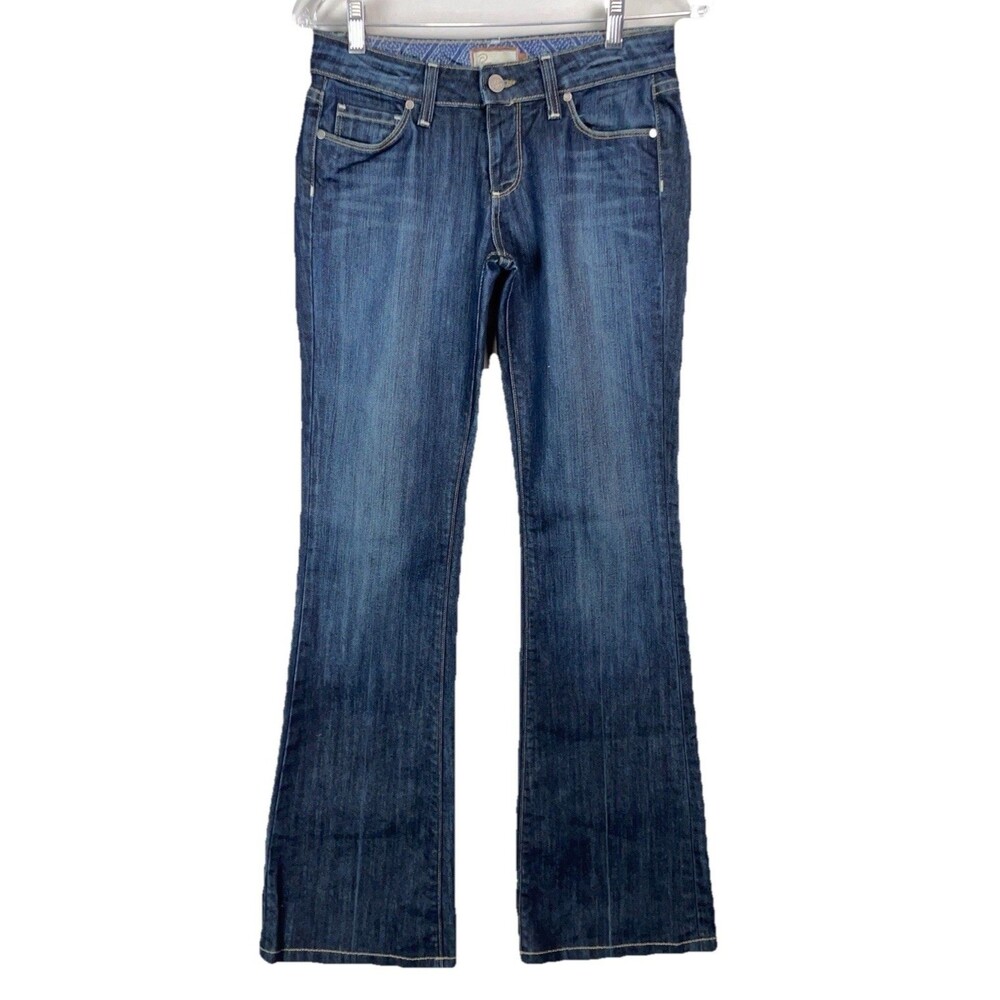 Paige Women 27 Jeans Laurel Canyon Low Rise Bootcut Medium Wash Stretch Denim